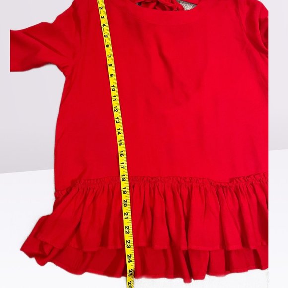 Anthropologie Cloth & Stone NWOT Open Back Red Blouse Top Tie-Back Raffle Size S - Picture 8 of 8